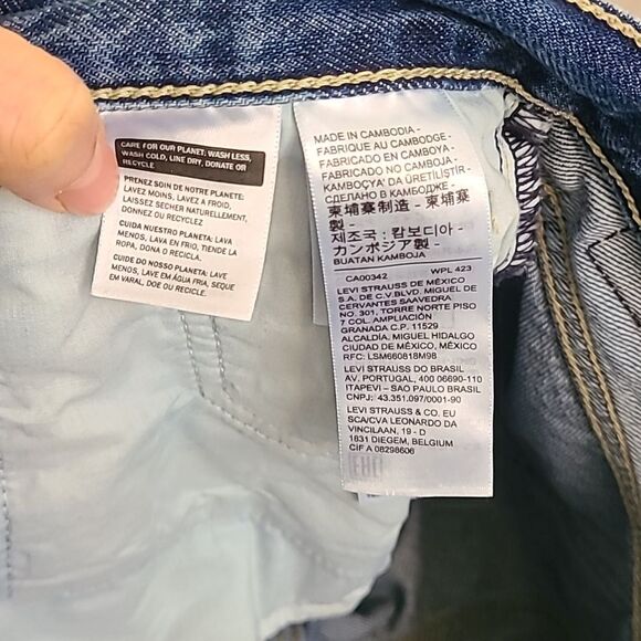 Levi's Low Pro Straight leg Blue Jeans Denim Distressed Women's 26 Cotton Pants - Picture 9 of 10